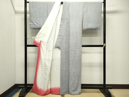 平和屋着物●上質な小紋　作家物　手染　本紗摺亀　霞文　鬼しぼ縮緬　反端付き　正絹　逸品　CABM5529gh