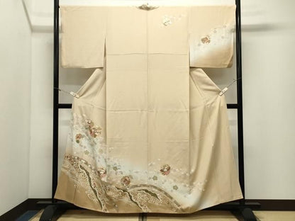 平和屋着物●訪問着　駒刺繍　雪輪重ね宝尽くし文　暈し染め　金彩　正絹　逸品　CABM5532gh