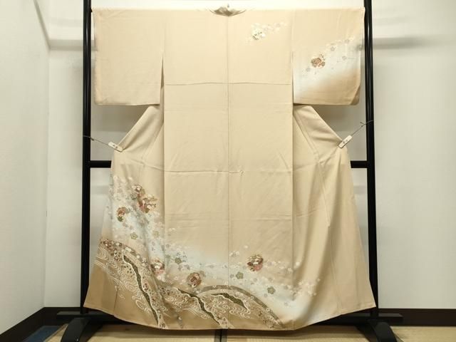 平和屋着物●訪問着　駒刺繍　雪輪重ね宝尽くし文　暈し染め　金彩　正絹　逸品　CABM5532gh