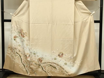 平和屋着物●訪問着　駒刺繍　雪輪重ね宝尽くし文　暈し染め　金彩　正絹　逸品　CABM5532gh