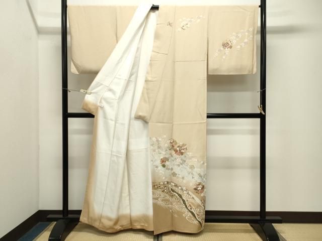 平和屋着物●訪問着　駒刺繍　雪輪重ね宝尽くし文　暈し染め　金彩　正絹　逸品　CABM5532gh