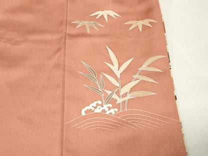 平和屋着物●訪問着　駒刺繍　風景宝尽くし松竹梅文　暈し染め　金銀彩　正絹　逸品　CABM5537gh