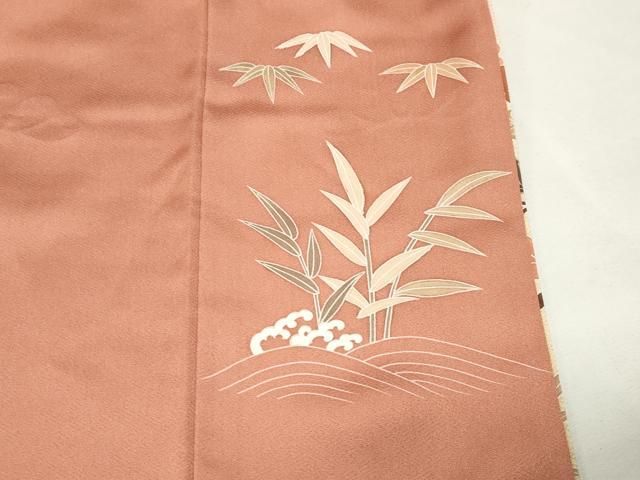 平和屋着物●訪問着　駒刺繍　風景宝尽くし松竹梅文　暈し染め　金銀彩　正絹　逸品　CABM5537gh