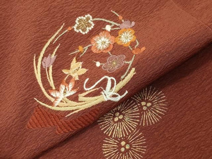 平和屋着物●訪問着　刺繍　宝尽くし花丸文　金彩　正絹　逸品　CABM5538gh