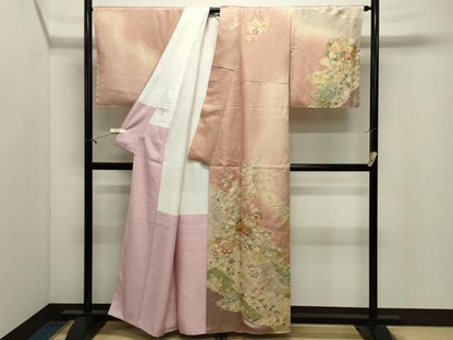 平和屋着物●訪問着　駒刺繍　絞り　辻が花　暈し染め　金彩　銀通し地　ほてい屋扱い　正絹　逸品　CABM5539gh