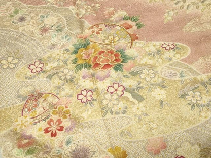 平和屋着物●訪問着　駒刺繍　絞り　辻が花　暈し染め　金彩　銀通し地　ほてい屋扱い　正絹　逸品　CABM5539gh