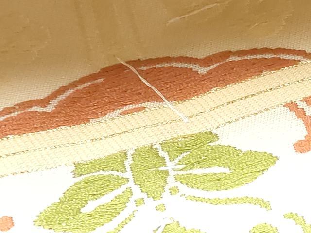 平和屋着物●俵屋　人間国宝　喜多川平朗  有職織物　つけ帯　唐織　花鳥文　正絹　逸品　CABM6020hy