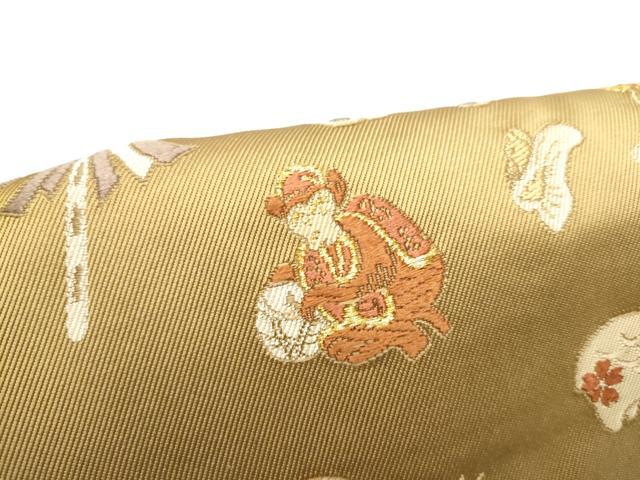 平和屋着物●つけ帯　唐織　玩具文　金糸　正絹　逸品　CABM6022hy