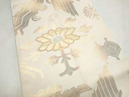 平和屋着物●全通柄　本袋帯　花鳥文　金糸　正絹　逸品　CABM6026hy