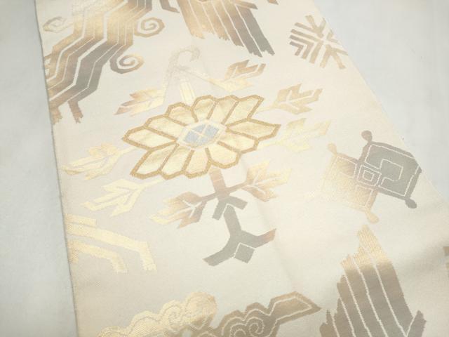 平和屋着物●全通柄　本袋帯　花鳥文　金糸　正絹　逸品　CABM6026hy