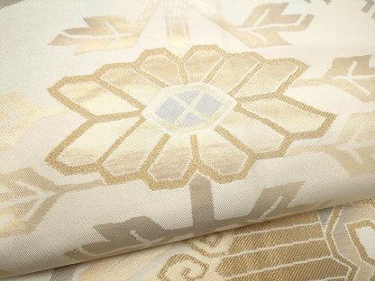 平和屋着物●全通柄　本袋帯　花鳥文　金糸　正絹　逸品　CABM6026hy