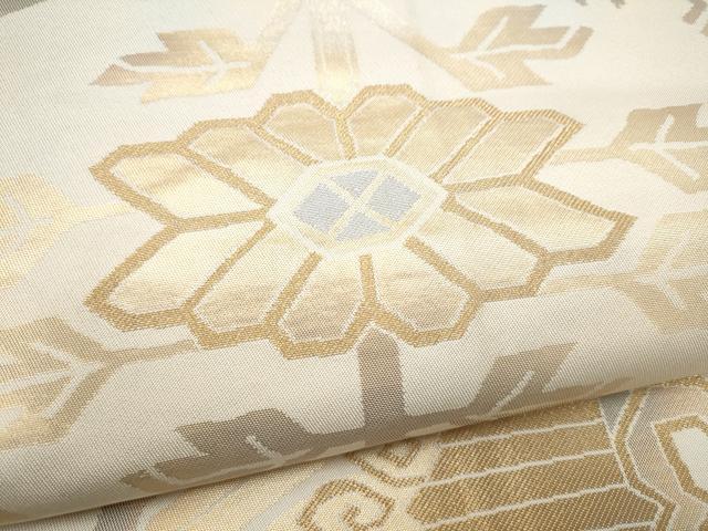 平和屋着物●全通柄　本袋帯　花鳥文　金糸　正絹　逸品　CABM6026hy