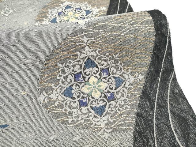 平和屋着物▽六通柄袋帯　スリーシーズン　春夏秋　正倉院花文　金糸　正絹　逸品　CABM6042hy