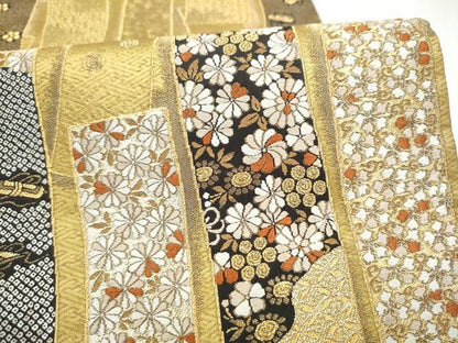 平和屋着物●西陣の名門　加納幸謹製　六通柄袋帯　唐織　短冊宝尽くし花文　金糸　正絹　逸品　CABM6055hy