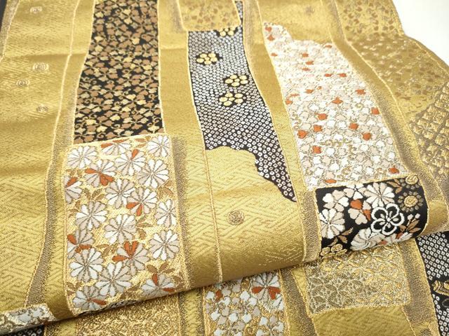 平和屋着物●西陣の名門　加納幸謹製　六通柄袋帯　唐織　短冊宝尽くし花文　金糸　正絹　逸品　CABM6055hy