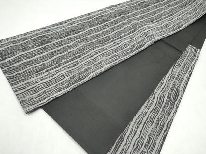 平和屋着物●六通柄袋帯　紬地　霞文　正絹　逸品　CABM6063hy