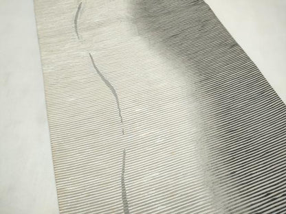 平和屋着物●六通柄袋帯　紙布　あじわい　手もみ引箔　ラメ糸　正絹　逸品　CABM6064hy