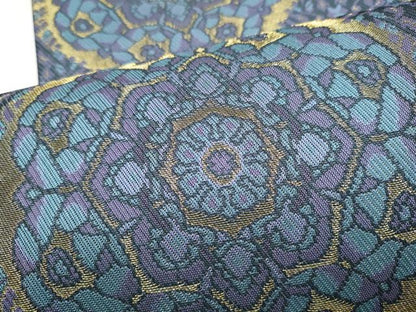 平和屋着物●両面　全通柄袋帯　正倉院花文　金糸　長尺　正絹　逸品　CABM6065hy