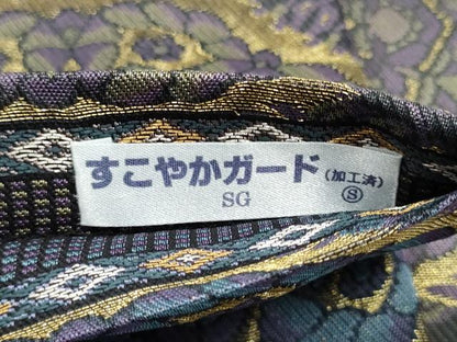 平和屋着物●両面　全通柄袋帯　正倉院花文　金糸　長尺　正絹　逸品　CABM6065hy