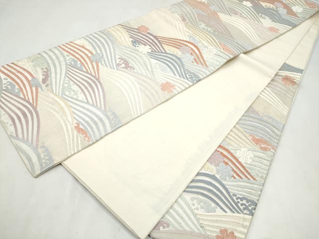 平和屋着物●六通柄袋帯　唐織　流水舞花文　正絹　逸品　CABM6067hy
