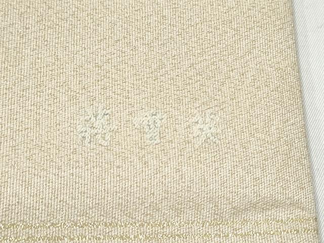 平和屋着物●中国人間国宝　将雪英　太鼓柄袋帯　総刺繍　蘇州刺繍　綴れ　几帳草花文　金糸　正絹　逸品　CABM6077hy