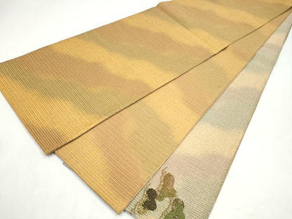 平和屋着物●太鼓柄袋帯　枝松文　金糸　正絹　逸品　CABM6083hy