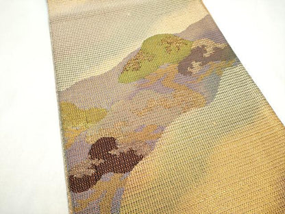 平和屋着物●太鼓柄袋帯　枝松文　金糸　正絹　逸品　CABM6083hy