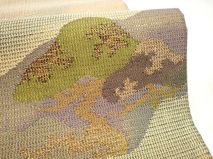 平和屋着物●太鼓柄袋帯　枝松文　金糸　正絹　逸品　CABM6083hy