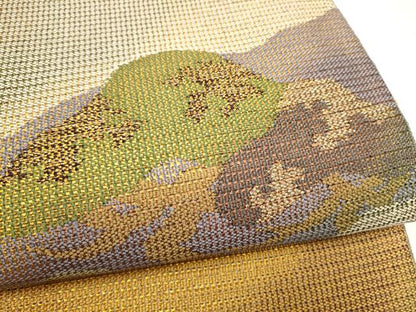 平和屋着物●太鼓柄袋帯　枝松文　金糸　正絹　逸品　CABM6083hy