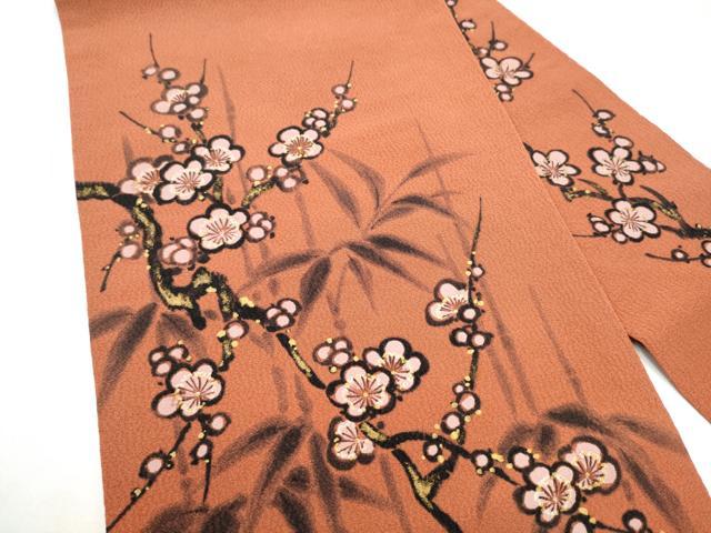平和屋着物●京友禅作家　山科春宣　九寸名古屋帯　手描き　笹梅文　正絹　逸品　CABM6095hy