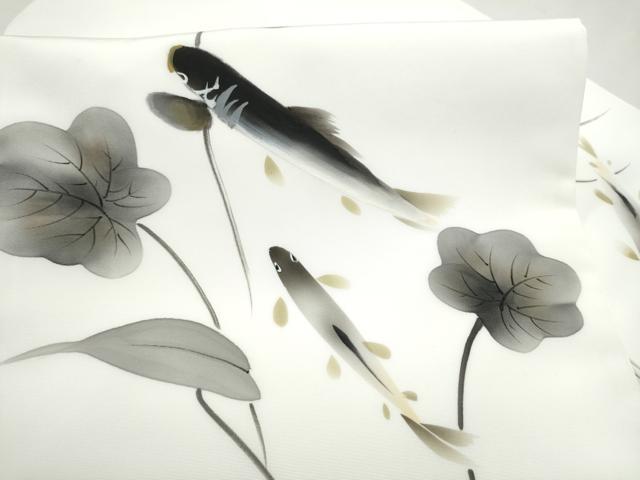 平和屋着物●九寸名古屋帯　手描き　魚　CABM6102hy
