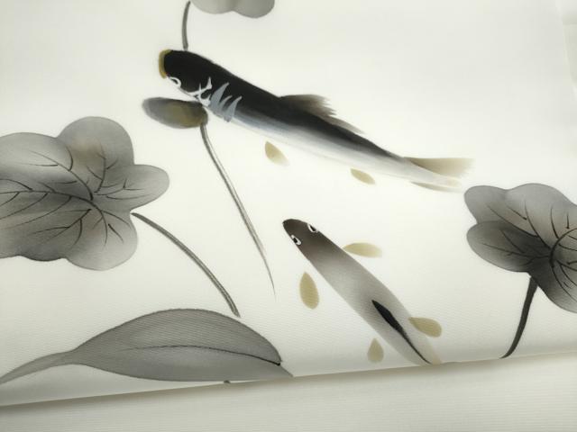 平和屋着物●九寸名古屋帯　手描き　魚　CABM6102hy