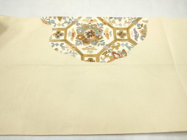 平和屋着物●爪搔き本綴れ　八寸名古屋帯　蜀江正倉院花文　金糸　正絹　逸品　CABM6126hy