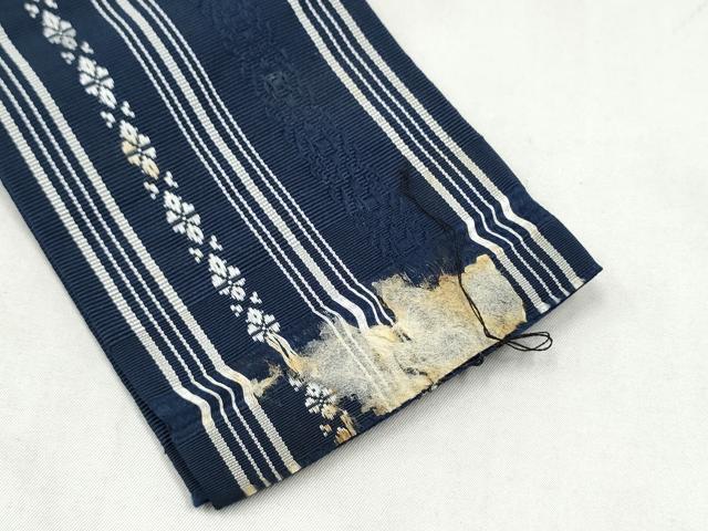 平和屋着物●男性　本場筑前博多織　角帯　献上　正絹　逸品　CABM6142hy