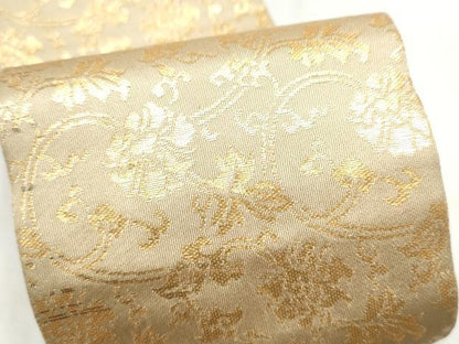 平和屋着物●男性　角帯　牡丹唐草文　金糸　正絹　逸品　CABM6147hy