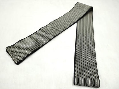 平和屋着物●男性　本場筑前博多織　角帯　間道　証紙付き　正絹　逸品　CABM6151hy