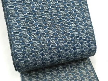 平和屋着物●男性　本場筑前博多織　両面　角帯　幾何学文様　正絹　逸品　CABM6153hy