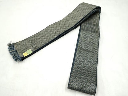 平和屋着物●男性　本場筑前博多織　両面　角帯　幾何学文様　正絹　逸品　CABM6153hy