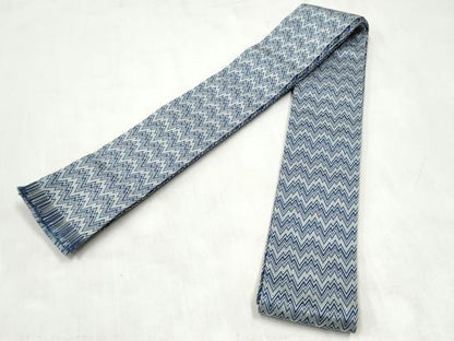 平和屋着物●男性　本場筑前博多織　両面　角帯　幾何学文様　正絹　逸品　CABM6155hy