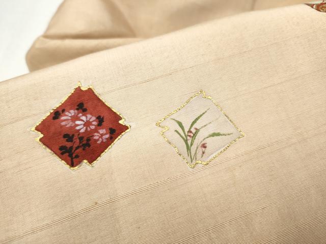 平和屋着物●九寸名古屋帯　紬地　玩具文　金彩　正絹　逸品　CABM6175hy