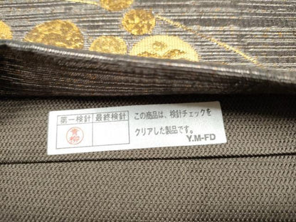 平和屋着物●太鼓柄袋帯　草花丸文　金糸　正絹　逸品　CABM6191hy