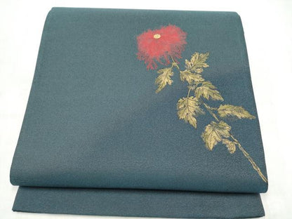 平和屋着物●太鼓柄袋帯　枝菊文　正絹　逸品　CABM6199hy