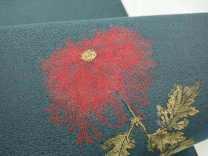平和屋着物●太鼓柄袋帯　枝菊文　正絹　逸品　CABM6199hy