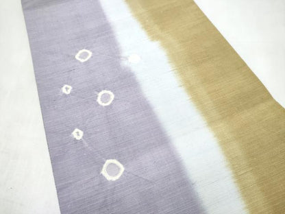 平和屋着物●両面　太鼓柄袋帯　　紬地　絞り　丸文　正絹　逸品　CABM6201hy