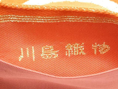 平和屋着物●西陣　川島織物　六通柄　本袋帯　草花丸文　金糸　正絹　逸品　CABM6205hy