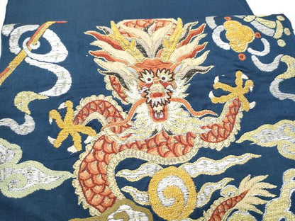 平和屋着物●アンティーク　大正ロマン　六通柄　本袋帯　雲龍　金銀糸　正絹　逸品　CABM6211hy