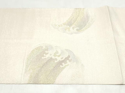 平和屋着物●太鼓柄袋帯　立波文　金銀糸　正絹　逸品　CABM6216hy