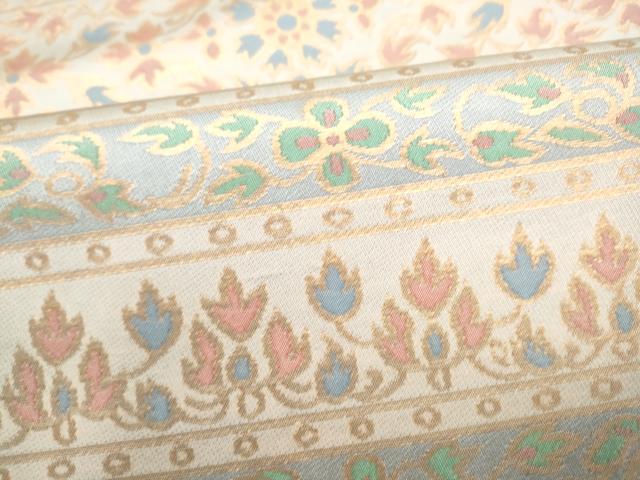 平和屋着物●織物一筋名門　織悦　全通柄袋帯　横段花文　金糸　正絹　逸品　CABM6217hy