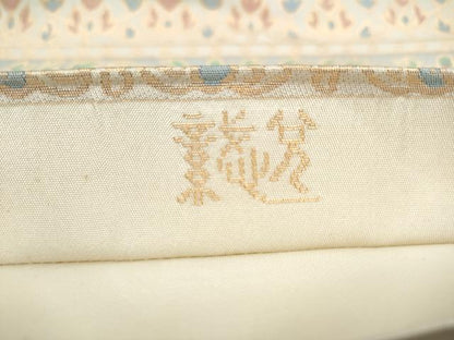 平和屋着物●織物一筋名門　織悦　全通柄袋帯　横段花文　金糸　正絹　逸品　CABM6217hy