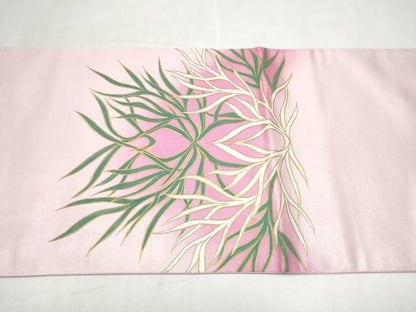 平和屋着物●太鼓柄袋帯　舞葉文　金彩　正絹　逸品　CABM6226hy